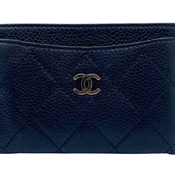CHANEL Black Caviar Leather Logo Card Holder - Picture 1 of 12